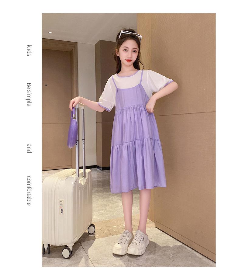 DIYIWEI Cô gái ăn mặc mùa hè 2023 phong cách phương Tây lớn bé lưới váy trẻ em mỏng giả hai váy công chúa