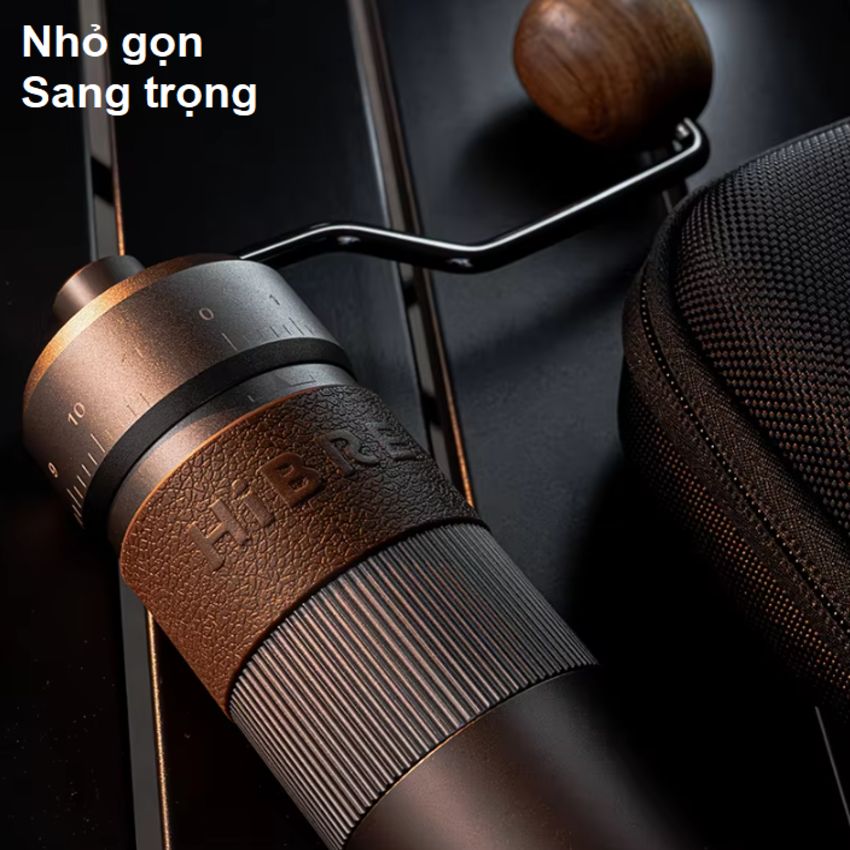 Máy xay hạt cà phê cầm tay lưỡi 6 cánh core kép, 55 cấp độ và 11 level thương hiệu HiBREW G4B - Hàng Chính Hãng