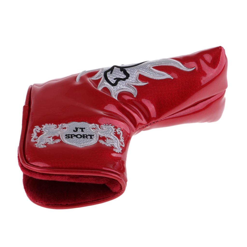 PU Universal golf Cover Mallet Putter Headcover  Red