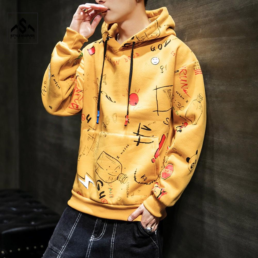 Áo nỉ nam nữ dài tay in họa tiết STYLE MARVEN hoodie basic trẻ trung - AO TOP NAM 90000173