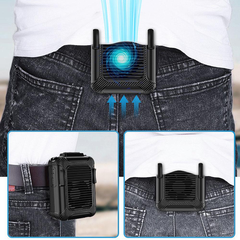 Quạt USB treo thắt lưng 112 * 79 * 53 mm Pin 6000mah