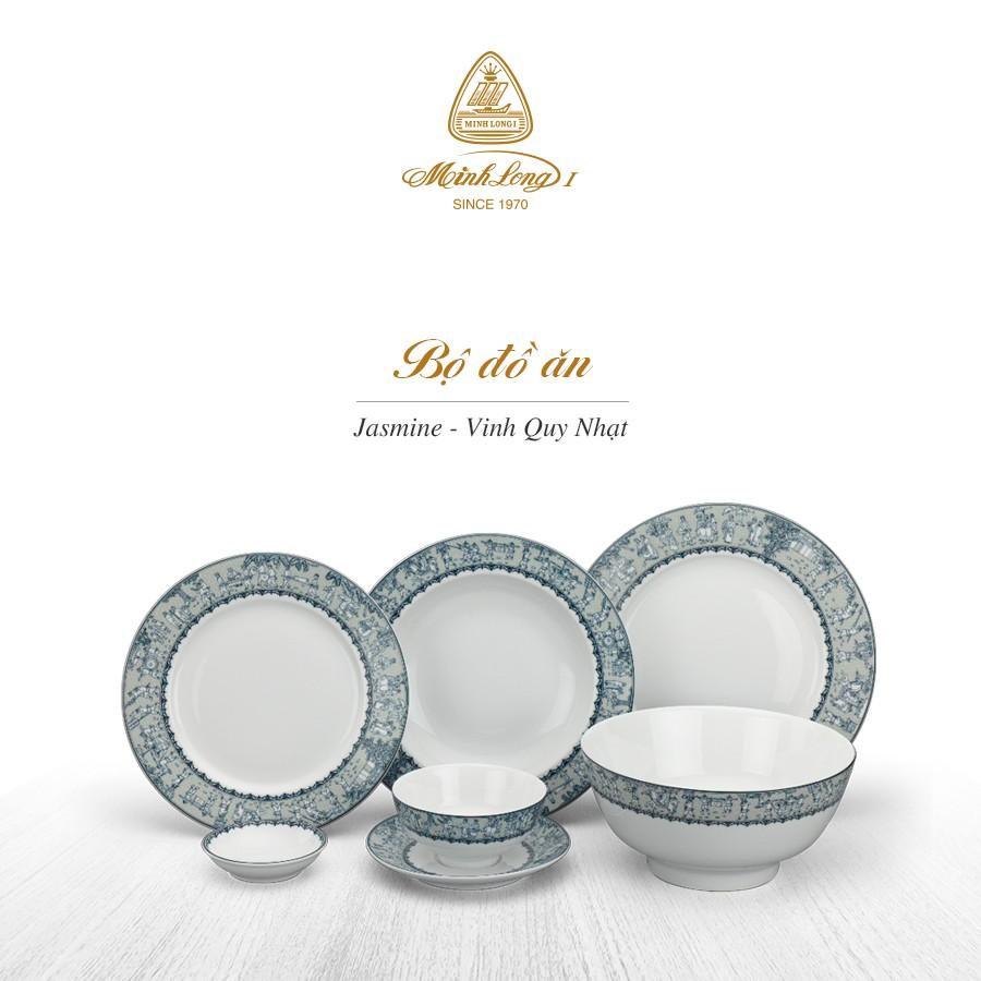 Bộ chén dĩa sứ Minh Long 6 người - 24 sản phẩm - Jasmine Vinh Quy Nhạt dùng cho gia đình, sứ đẹp cao cấp, dùng trong gia đình, đãi khách, quà tặng tân gia