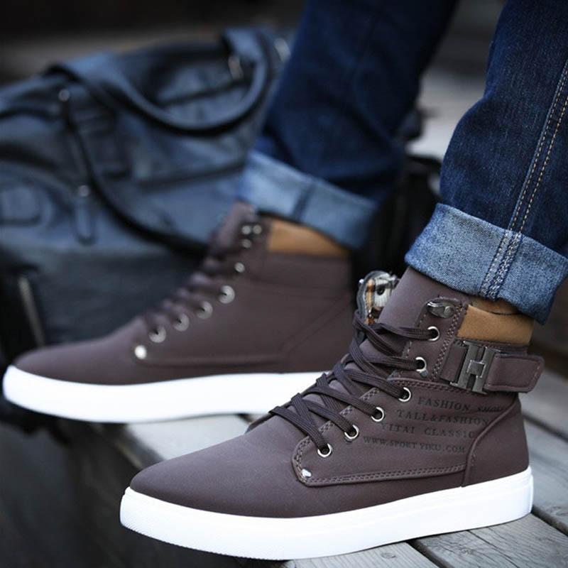 Giày trượt ván rắn nam mùa xuân Thể thao mùa thu Giày nam ấm giày Tenis nam tính nam giày thể thao nam Color: Khaki Shoe Size: 42