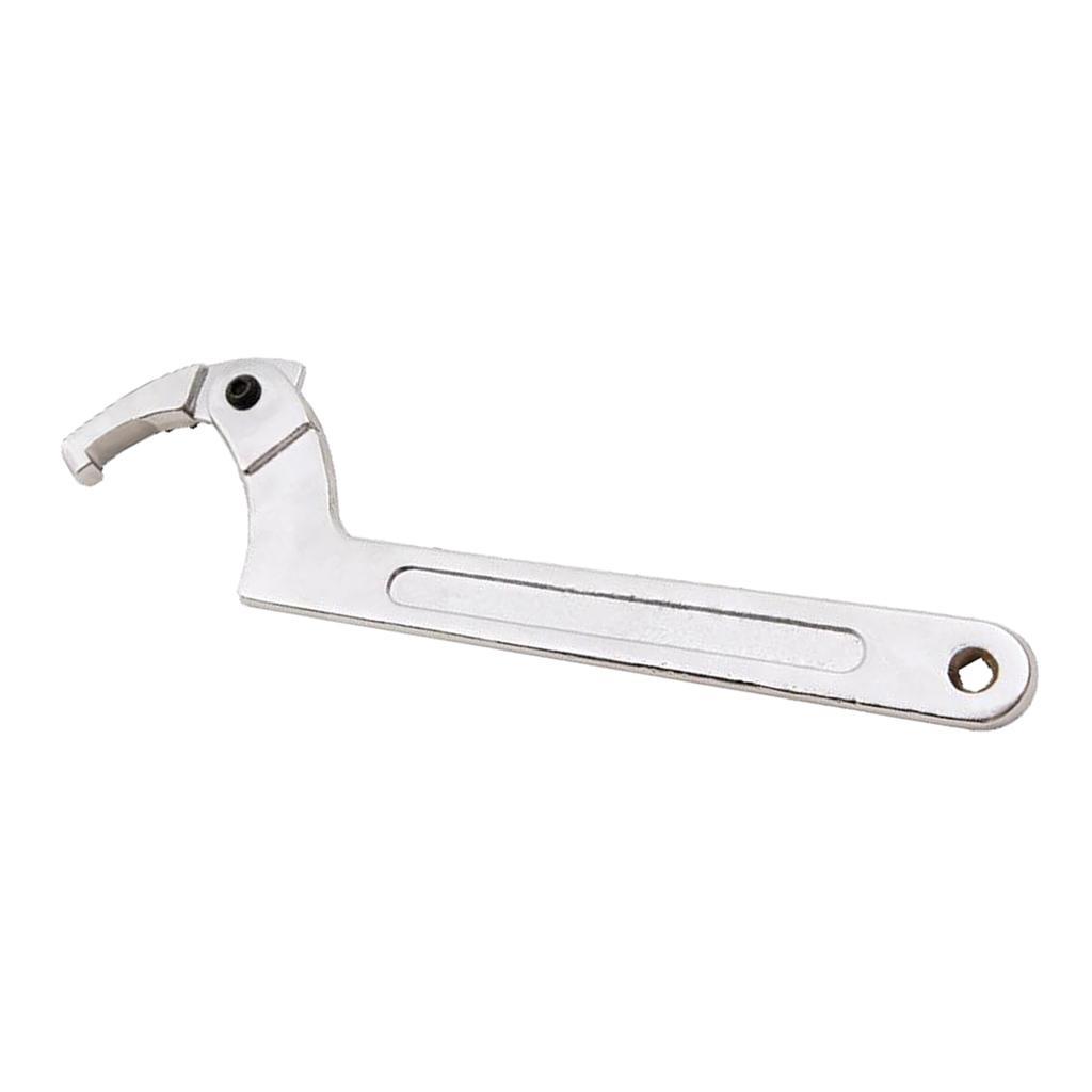 2x Adjustable Hook Wrench Pin Wrench C Spanner Vanadium Auto Bike Motorcycle