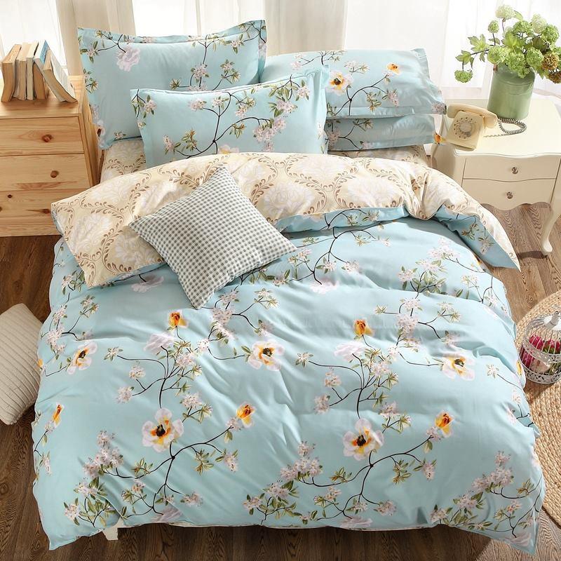 Bộ chăn ga 4 món cotton Poly cao cấp đủ size nhiều mẫu (không kèm ruột) TCA8