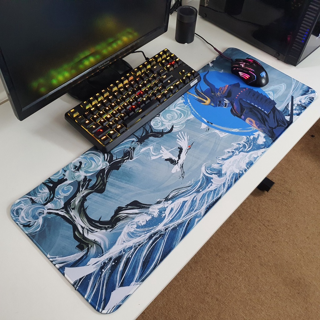Pad Chuột Cỡ Lớn Lót Bàn Phím, Miếng Lót Chuột, Bàn Di Siêu Mượt Trải Bàn Kích Thước Lớn - Hàng Chính Hãng - 80X30 Cm - Samurai Hắc Hải