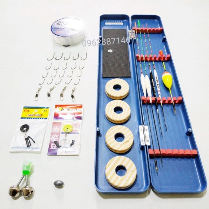 Sale to Combo hộp phao câu cá 5 quả kèm 14 món phụ kiện  - xả hàng tồn