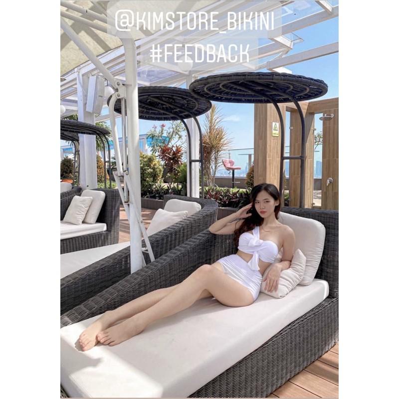 Bikini 2 mảnh xoắn ngực lệch vai dễ thương kèm ảnh thật và feedback