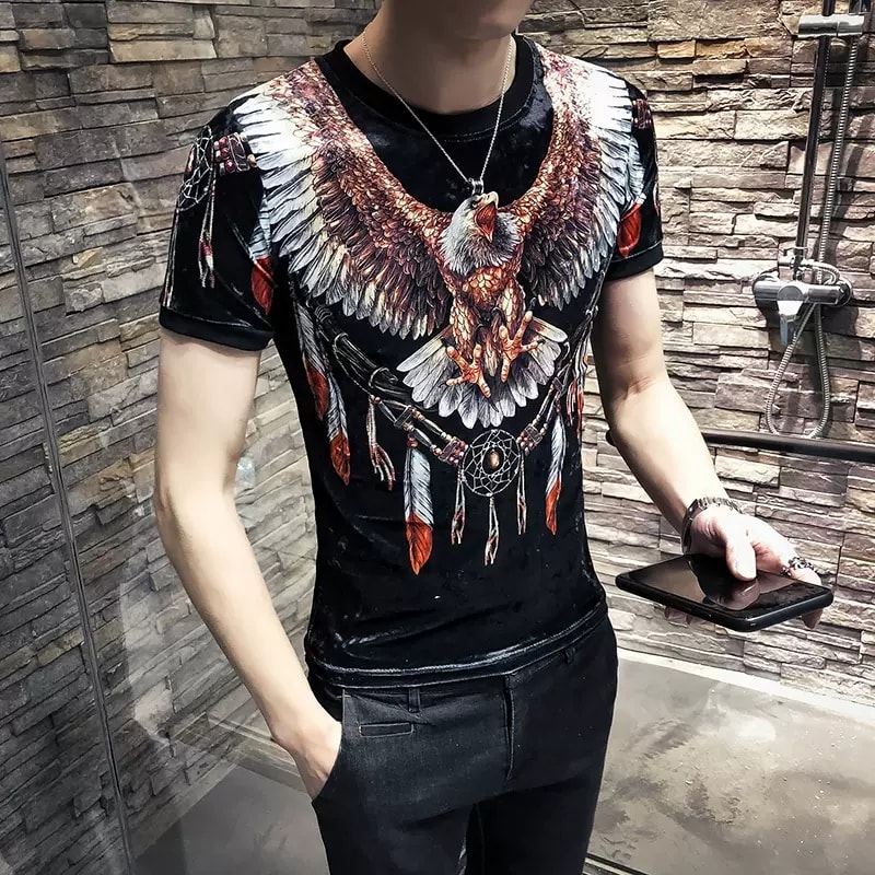 áo nhung nam hình đại bàng