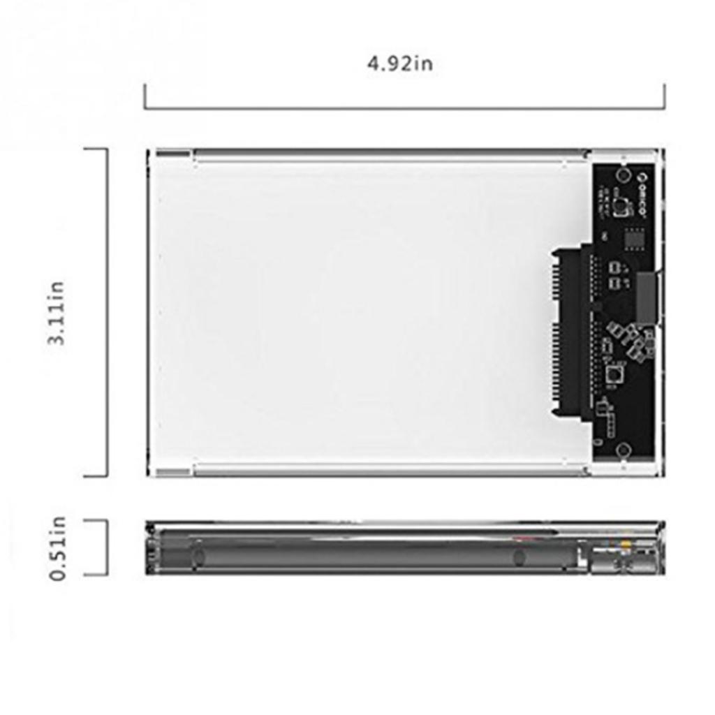 2.5 Inch Sata to Micro B Transparent Hard Disk Box Usb3.0 Mobile Hard Disk Box Usb-c Read Notebook Hard Disk Transparent