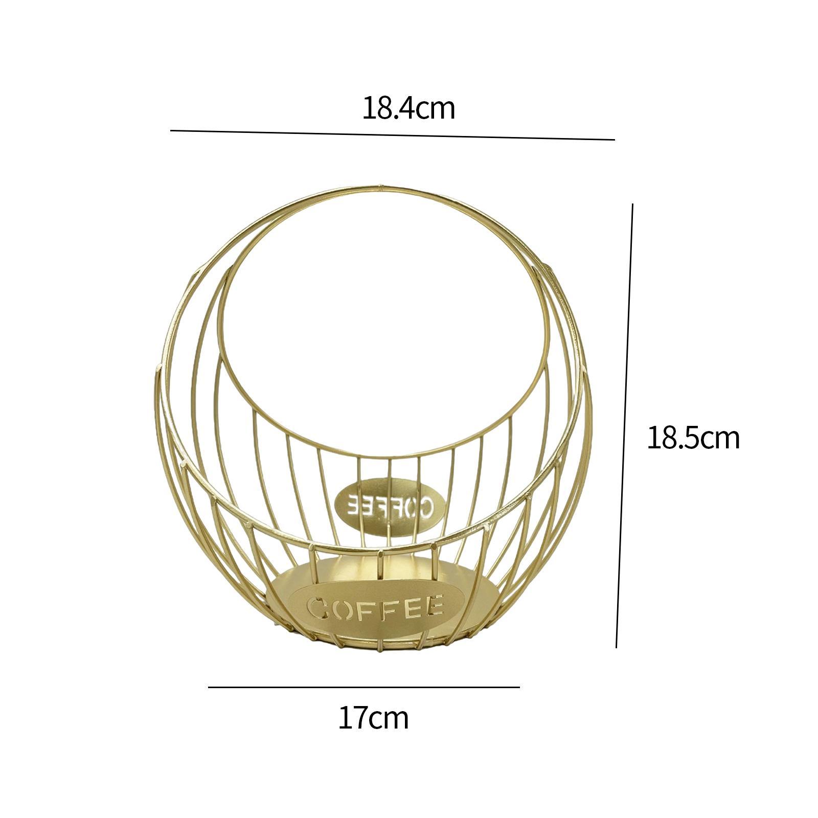 Coffee Pod Holder Organizer, cup holder Holder Storage Basket , Gold