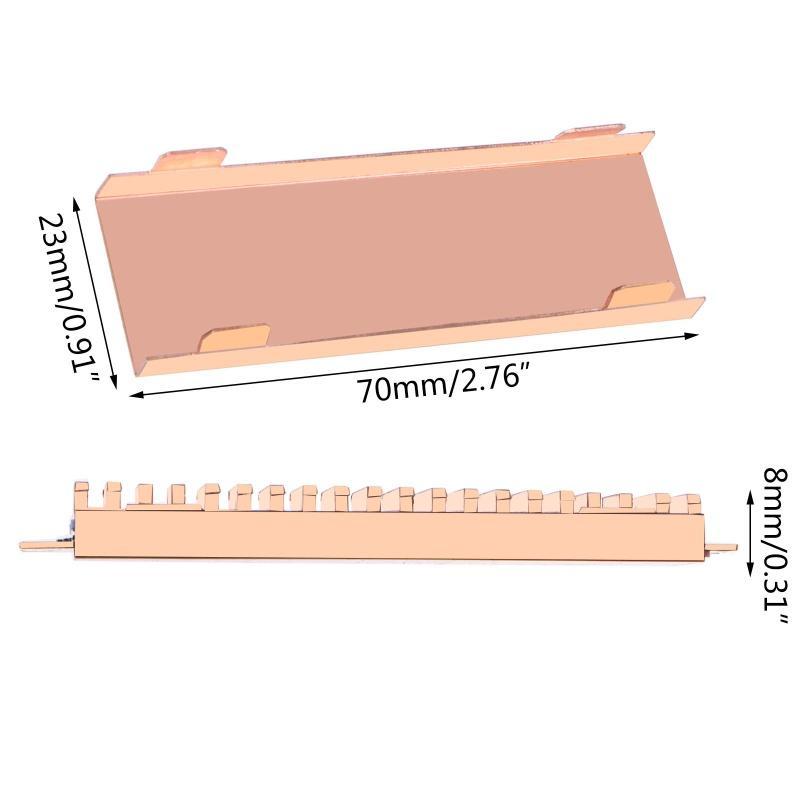 Bộ Tản Nhiệt Bằng Đồng Nguyên Chất Cho M.2 NGFF PCI-E NVME M2 SSD Tản Nhiệt 70x23mm