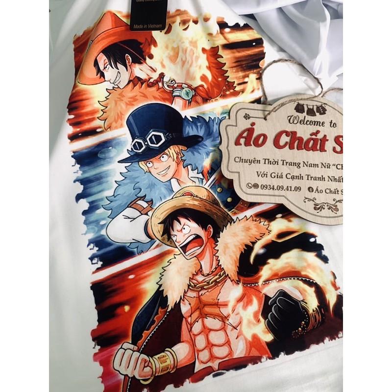 (ẢNH + CLIP THẬT) Áo thun Luffy, ACE, Sabo Vải Cotton Thái Mẫu Mới | Áo Phông One Piece Tshirt OP44