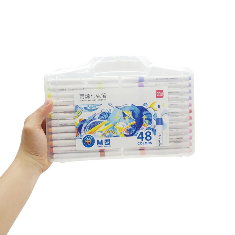 Hộp 48 Bút Lông Màu Acrylic Markers - Deli HM108-48
