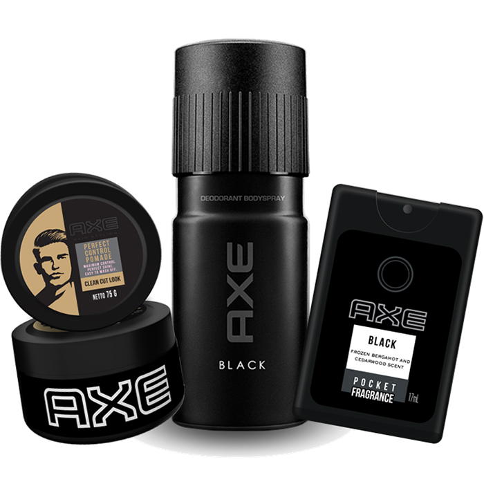 Combo Bộ 3 Khí Chất Axe (1 Xịt Toàn Thân 150ml + 1 Nước Hoa Bỏ Túi 17ml + 1 Tạo Kiểu Tóc Pomade 75g)