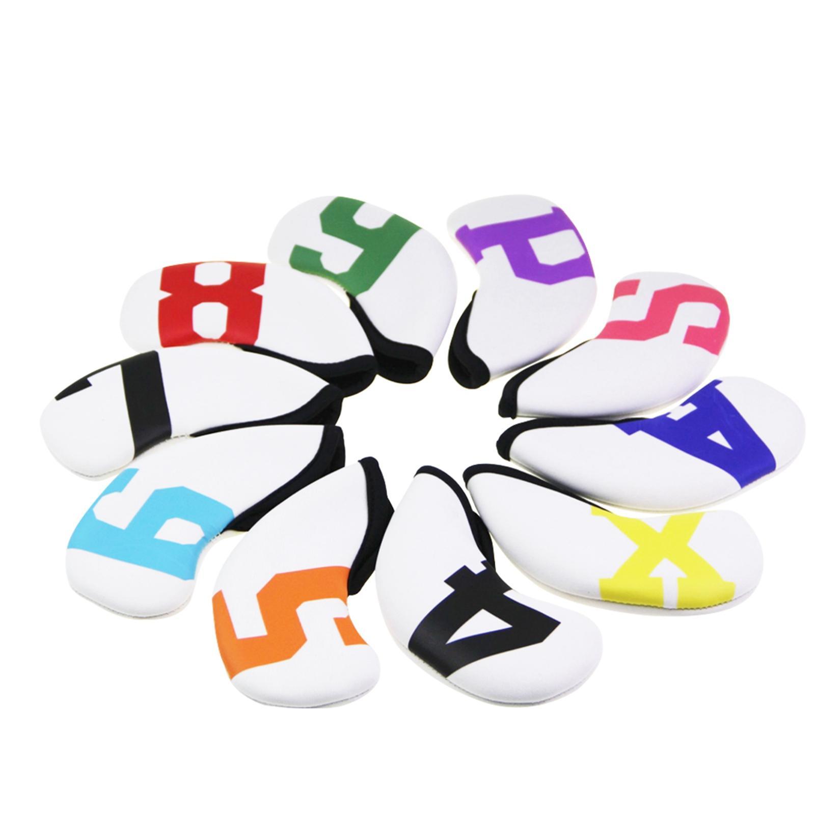 10Pcs Golf Iron Headcover Golf Club Head Cover 4-9,P,A,S,