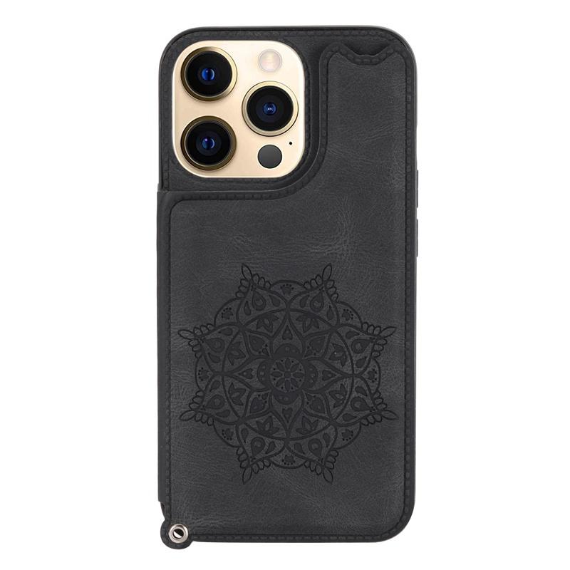 Ốp điện thoại TPU dẻo mặt lưng da có ngăn đựng thẻ cho iPhone 13 Mini 13 Pro Max