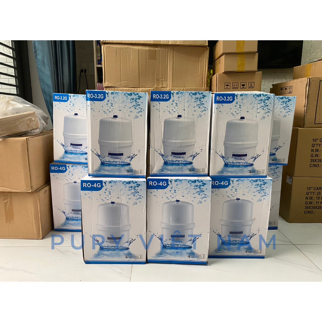 Bình áp máy lọc nước, Bình áp 8l (3.2G), Bình áp 10l (4.0G), Bình áp nhựa kèm van - Dùng cho tất cả máy lọc nước