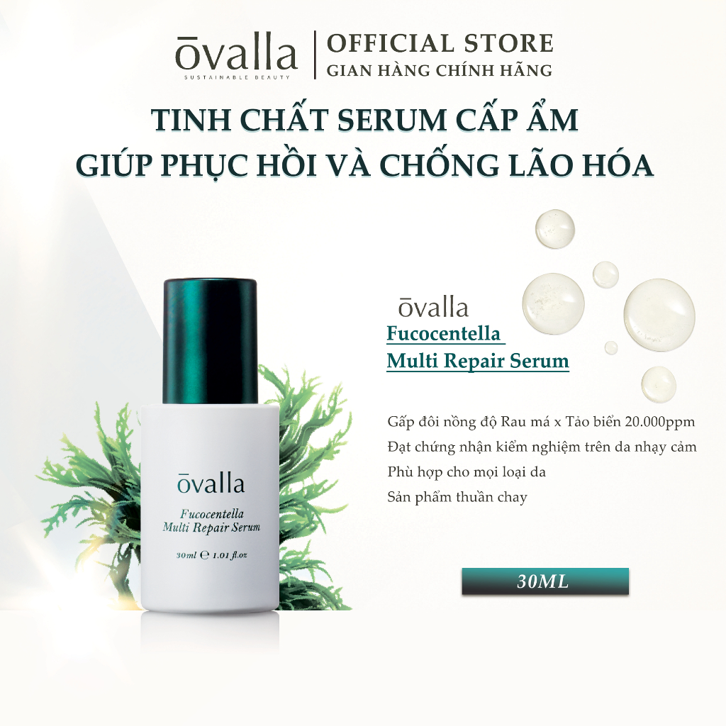 Tinh Chất Dưỡng Phục Hồi OVALLA Repair Serum Giúp Dưỡng Ẩm Phục Hồi Da, Giảm Nếp Nhăn Và Sáng Da (Chai 30ml)