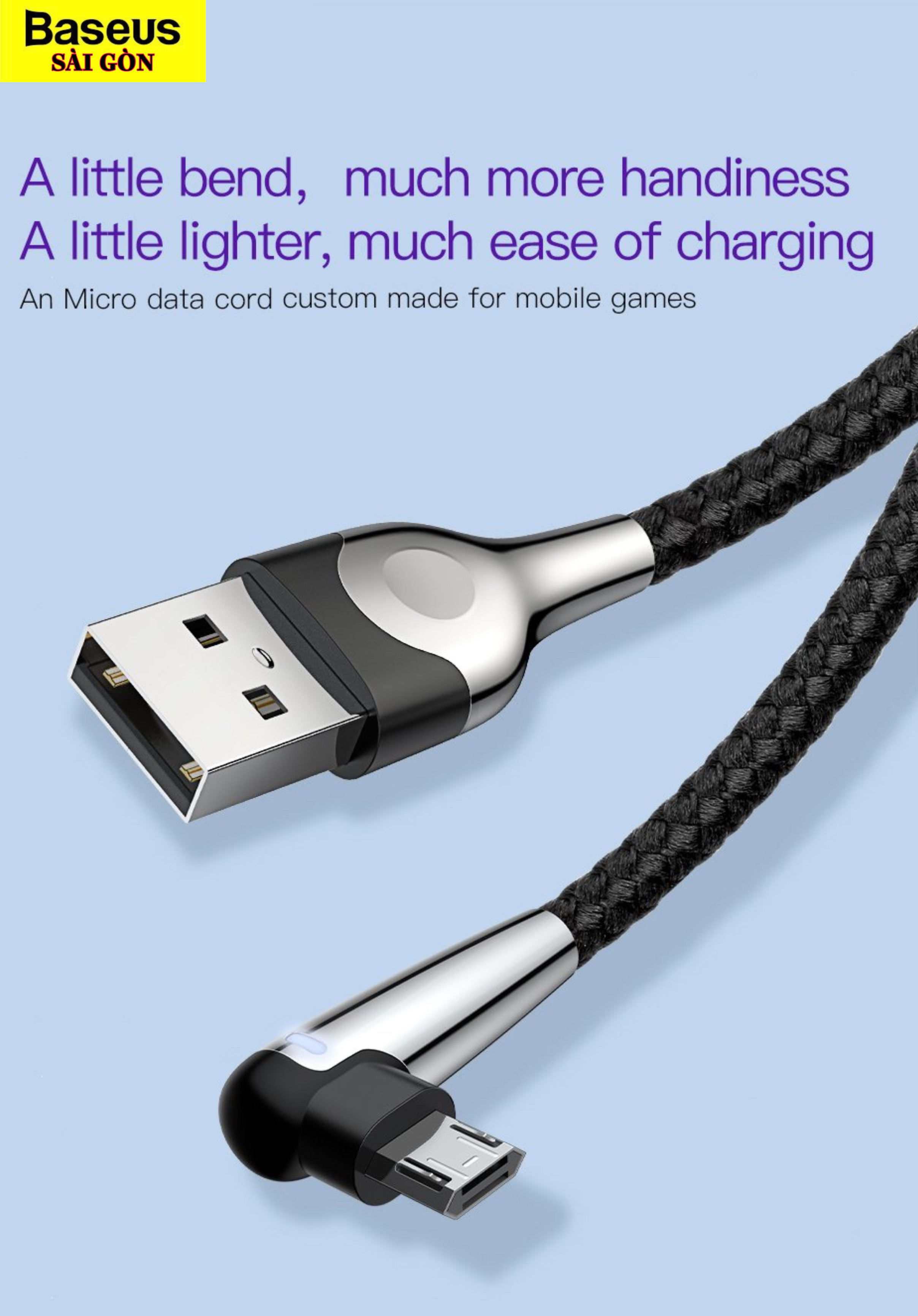 Cáp sạc nhanh Baseus Sharp Bird Micro USB cho Game thủ (Quick charge 3.0, MVP Metal MVP)- Hàng chính hãng