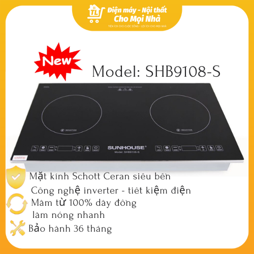 Bếp Đôi Điện Từ Sunhouse SHB9108-S - Hàng chính hãng