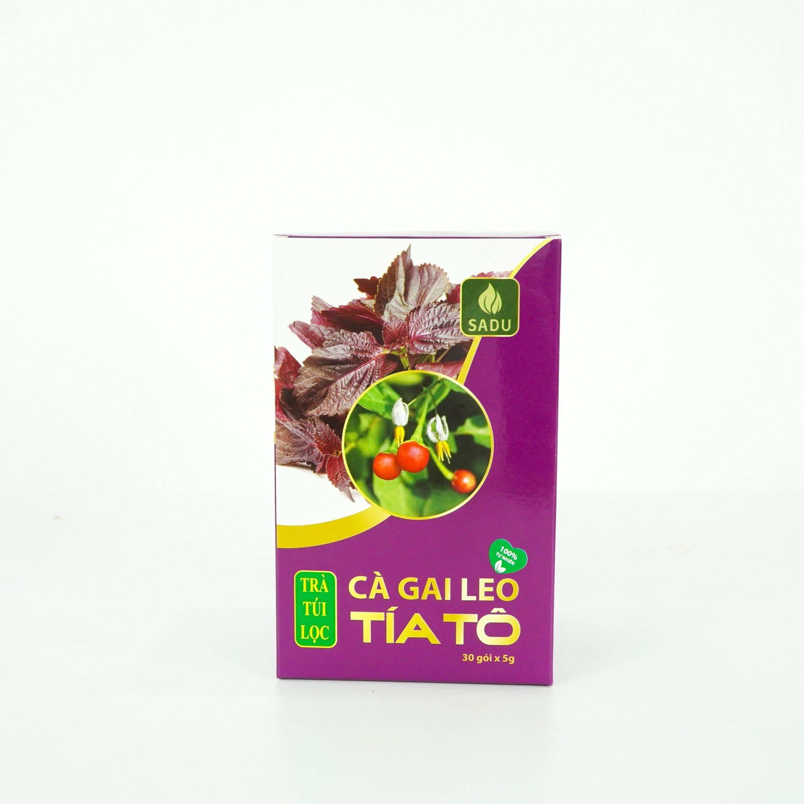 Hộp Trà cà gai leo tía tô Sadu gói 150g thanh nhiệt,thải độc,hỗ trợ giảm gout,giải cảm,giảm đau dạ dày