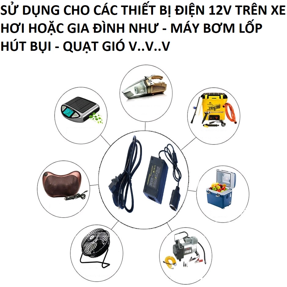 Bơm lốp ô tô xe máy điện tử 12V thông minh tự ngắt khi đủ áp suất máy nén cao cấp siêu khỏe