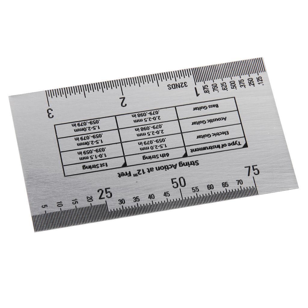 Accurate Electric Guitar Stainless Steel String Action Ruler /Metric