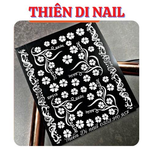 Stick hoa trắng dán móng, stick hoa nổi 3D Thiên Di Nail