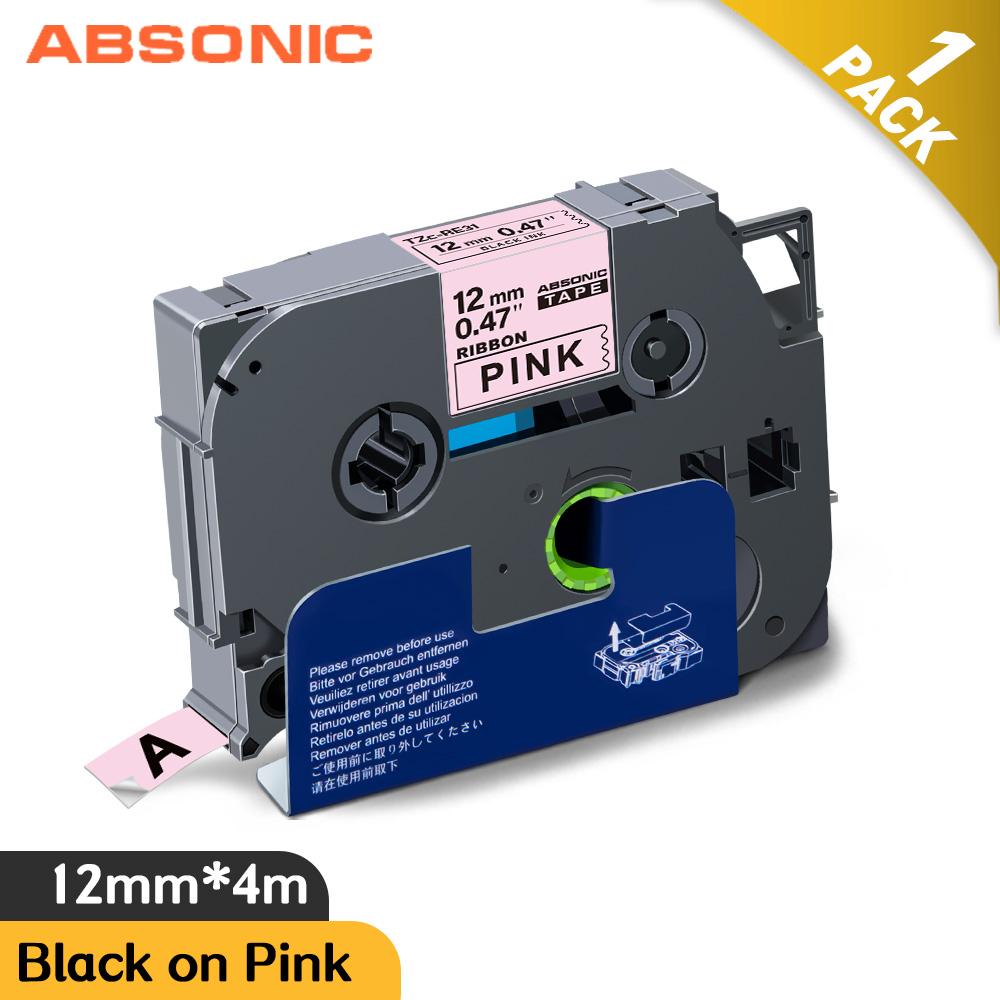 Băng băng satin 12 mm absonic cho anh trai RE34 RN34 R234 RW34 R231 Tương thích nhãn cassette cho anh em PT-H110 Nhà sản xuất nhãn