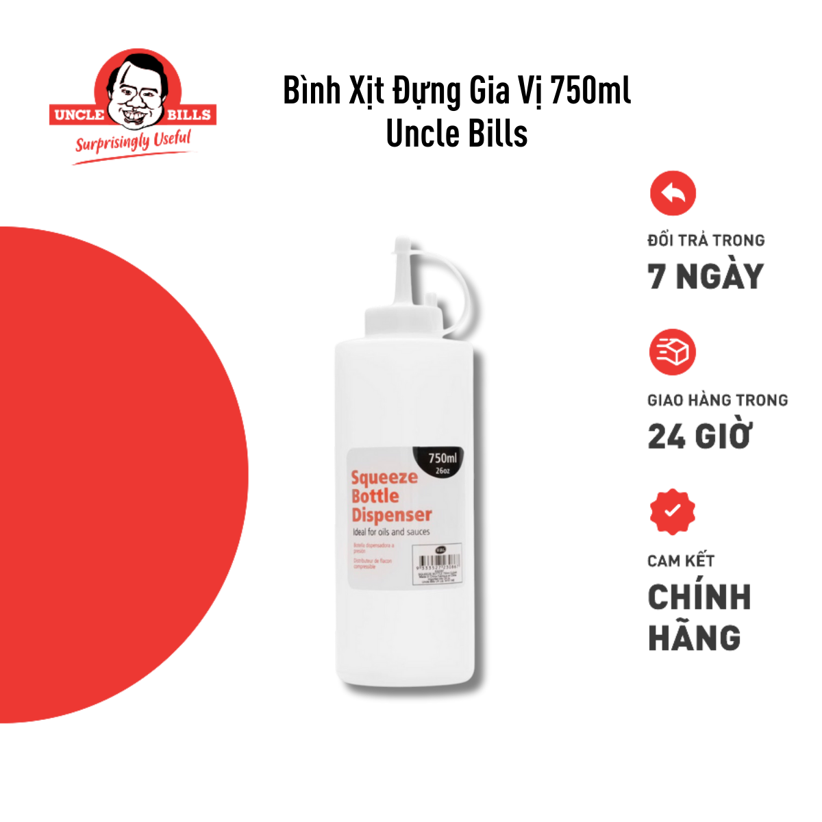 Chai xịt đựng gia vị nước sôt Uncle Bills KA0287