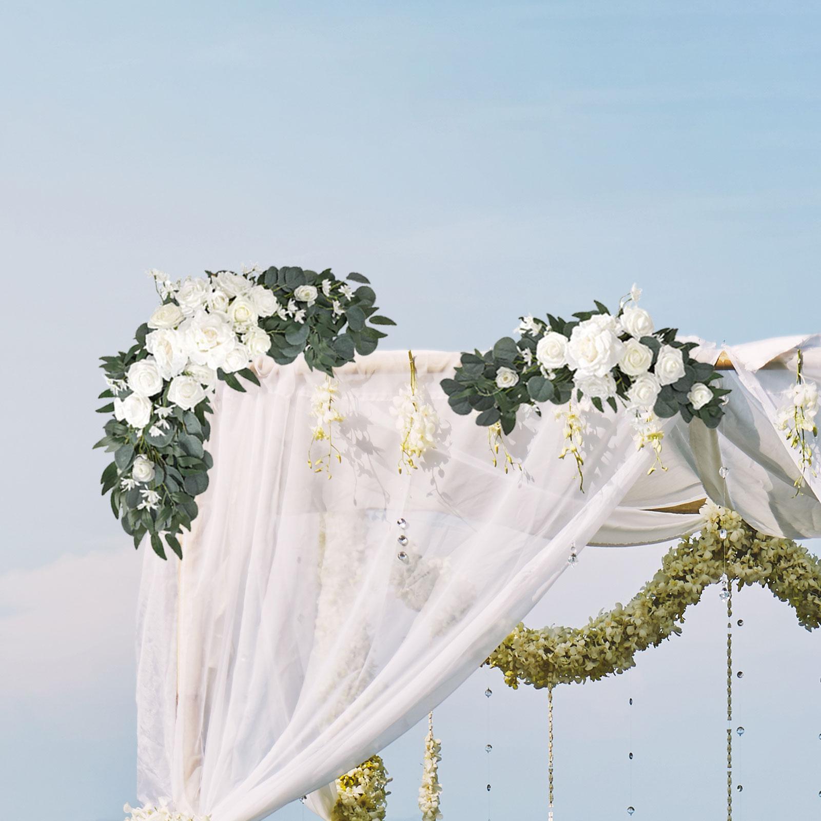 2x Artificial Wedding Arch Flower Wedding Welcome Signs for Home Arrangement
