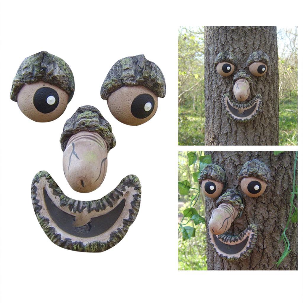 Old Man Tree Faces Tree Hugger Bird Feeder Sculpture Statues Yard