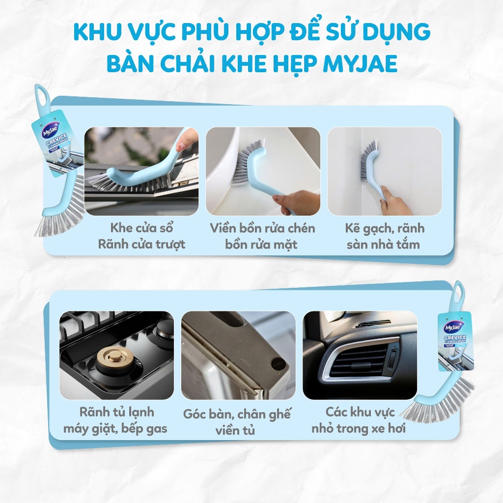 [COMBO] Bàn Chải Khe Hẹp MyJae Đầu Chổi Siêu Mảnh Lông Chải Cứng Vừa Tay Cầm Gọn Nhẹ