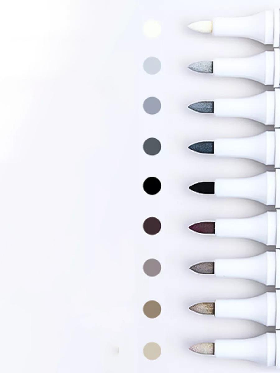 Hộp 9 Bút Màu Xám Nâu Acrylic Marker Gray Brown Series - Languo M510-3
