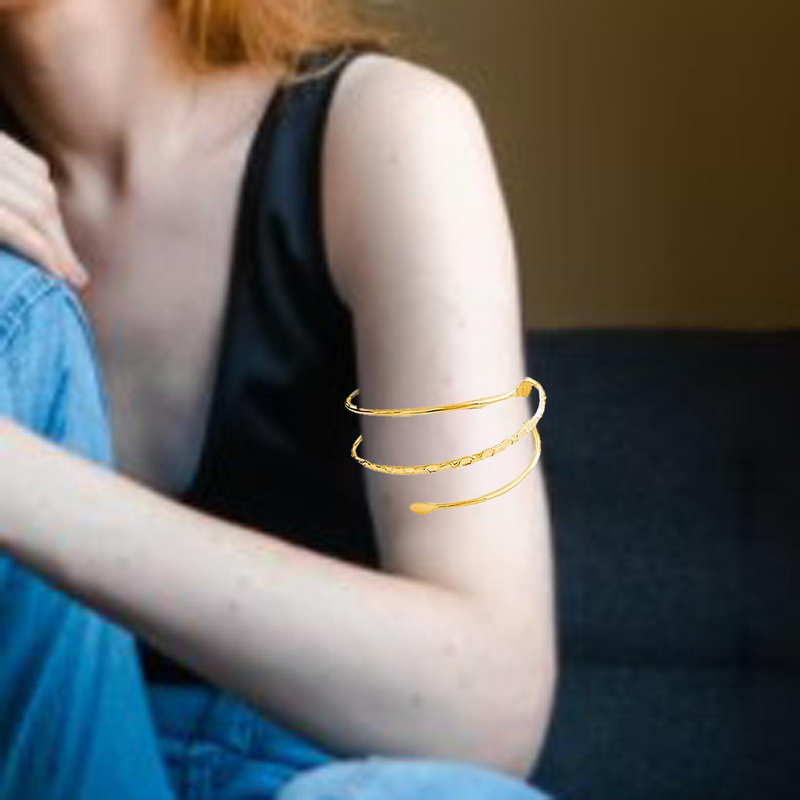 Minimalist Metal   Upper Arm Cuff Bracelet Armlet Armband Bangle Golden