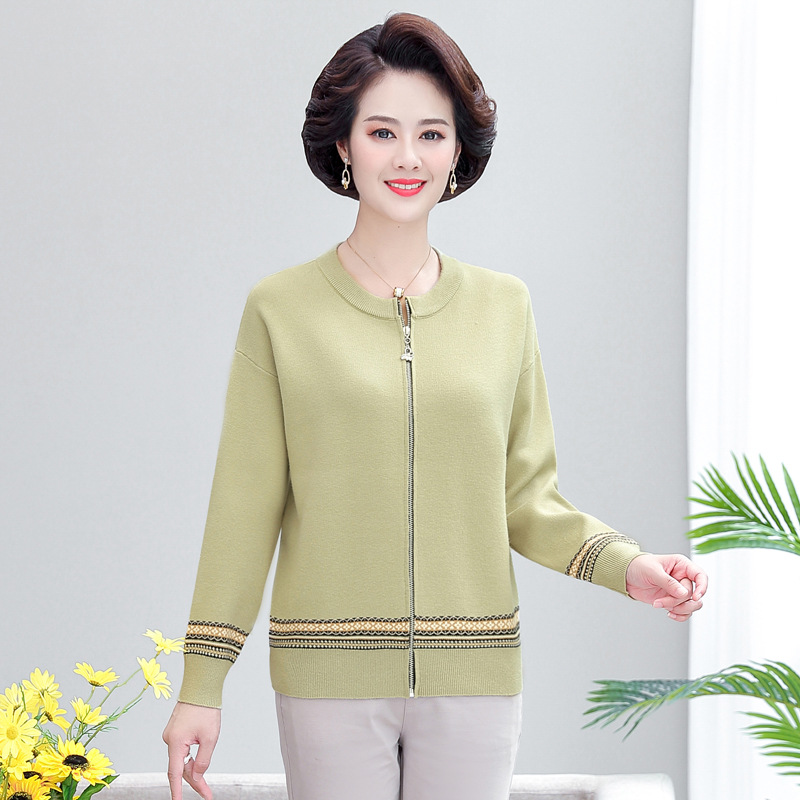Áo Khoác Len Cadigan Hoạ Tiết thổ Cẩm Cho Mẹ AL102 - Hàng Quảng Châu Cao Cấp