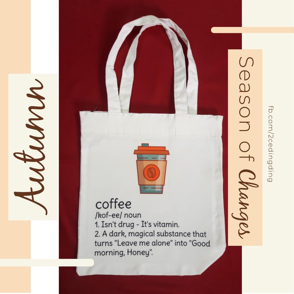 Túi tote trắng Coffee