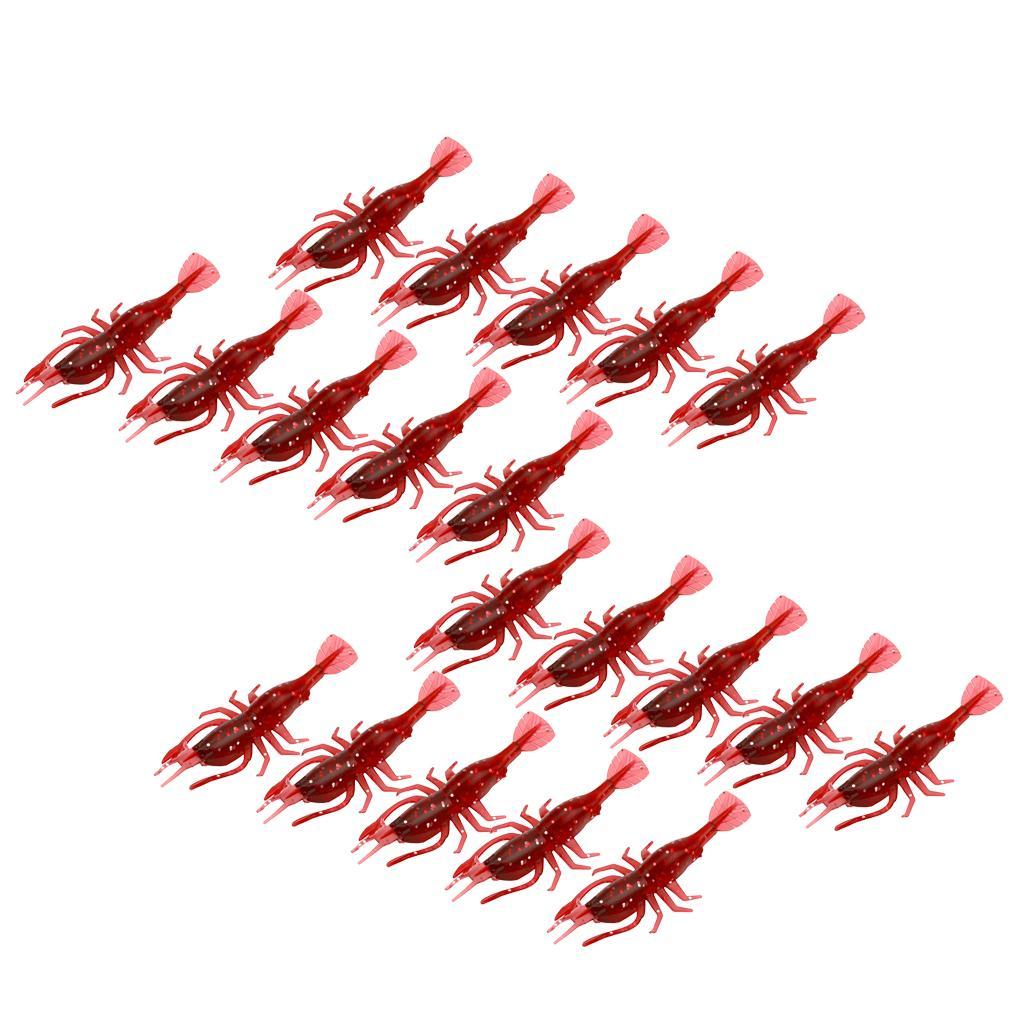 20pcs Soft Worm Lure Shrimp Fishing Bait Minnow Bait Bionic Lobster Lure Saltwater Freshwater Fishing