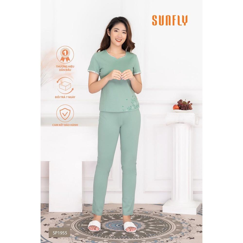 SP1955 Bộ đồ mặc nhà nữ cotton áo cộc tay, quần dài