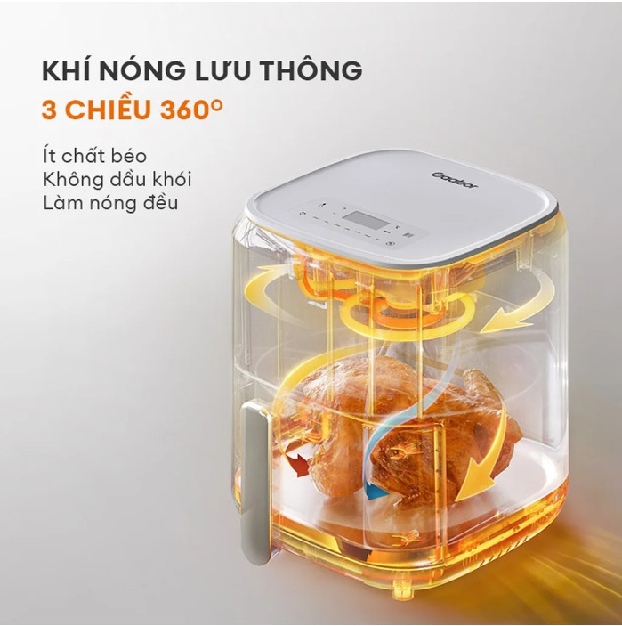 Nồi chiên không dầu điện tử GAABOR GA-E45A dung tích 4,5L công suất 1400W - Hàng Chính Hãng - Chỉ Giao Hà Nội