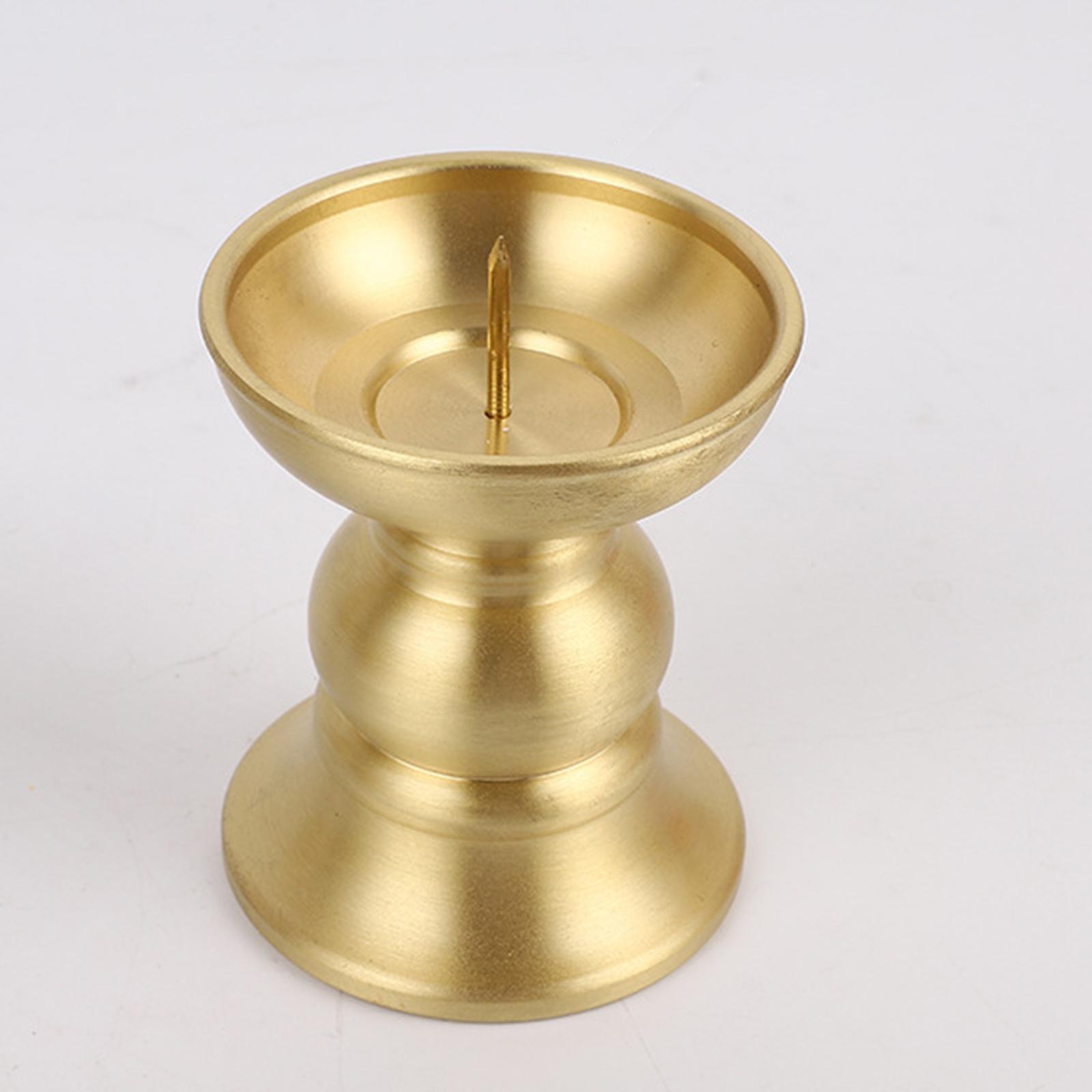 2.3inch Copper Tea Light Candle Holder Buddhist Candlestick Table Decor Exquisite Craftsmanship for Dining Tables, Bedrooms and Balconies