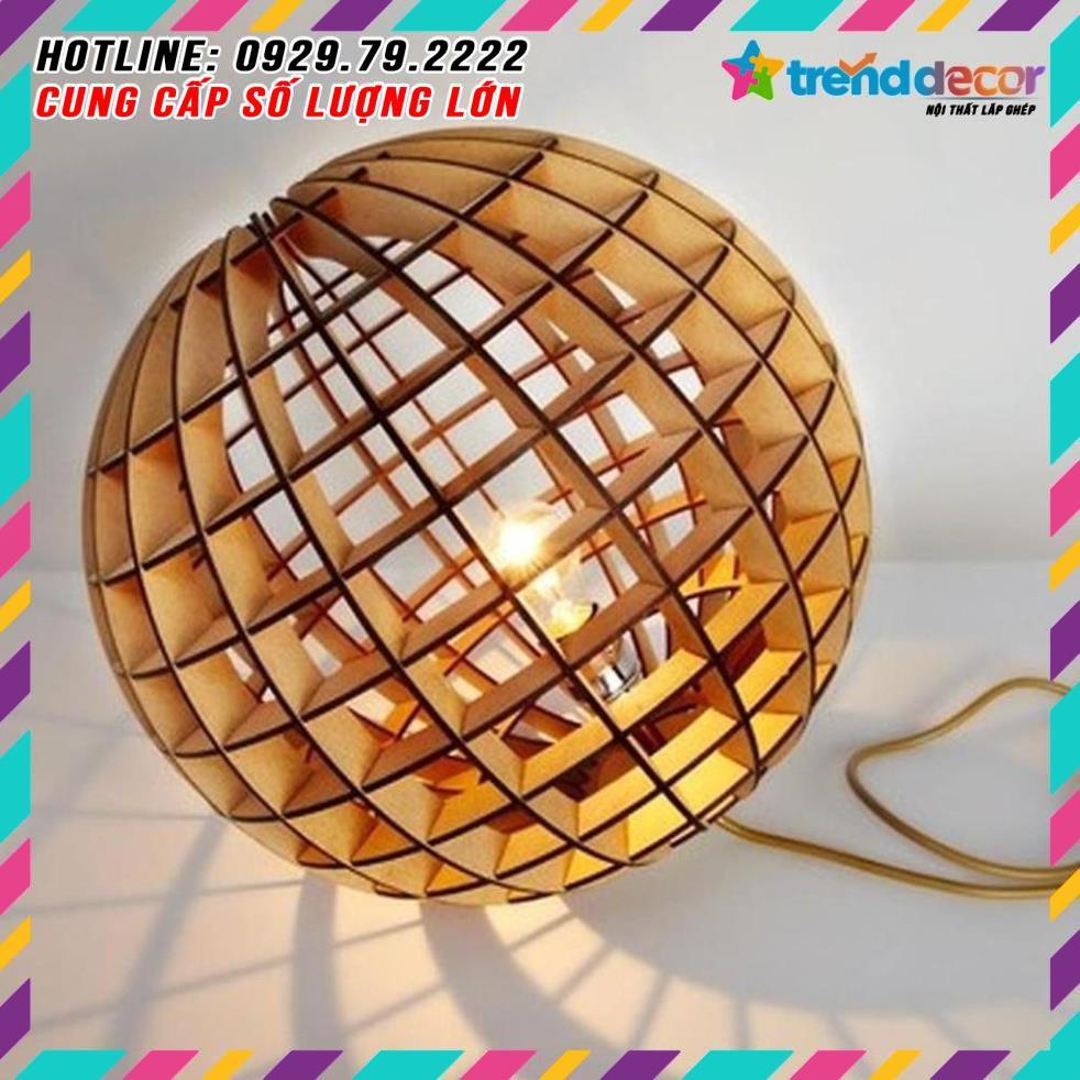 Đèn gỗ trang trí hình cầu trang trí