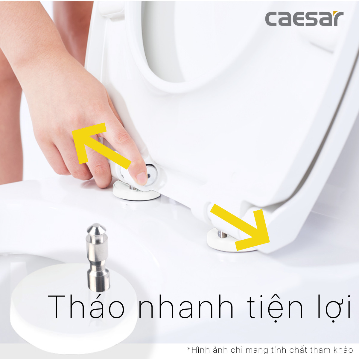 Nắp Bàn Cầu CAESAR Nhựa Cao Cấp  MU234 - Nắp rơi êm