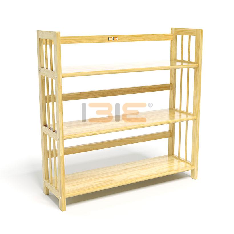 Kệ Sách 3 Tầng Gỗ Cao Su IBIE HB390RN - Màu Tự Nhiên