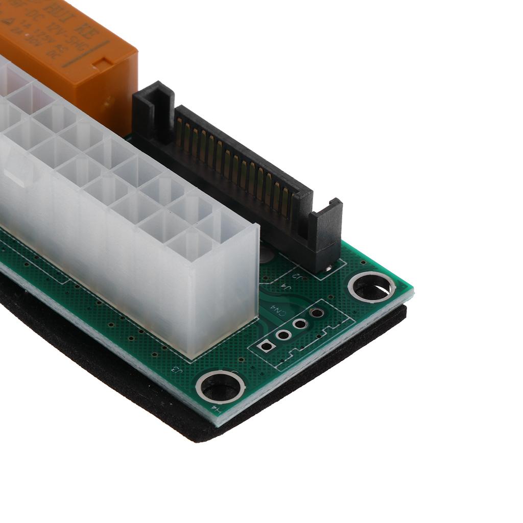 2x24Pin SATA Dual PSU Power Supply Sync Starter Extender Card for Miner Mining