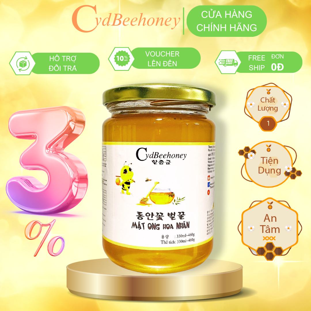 Mật ong hoa nhãn 330ml Cvdbeehoney