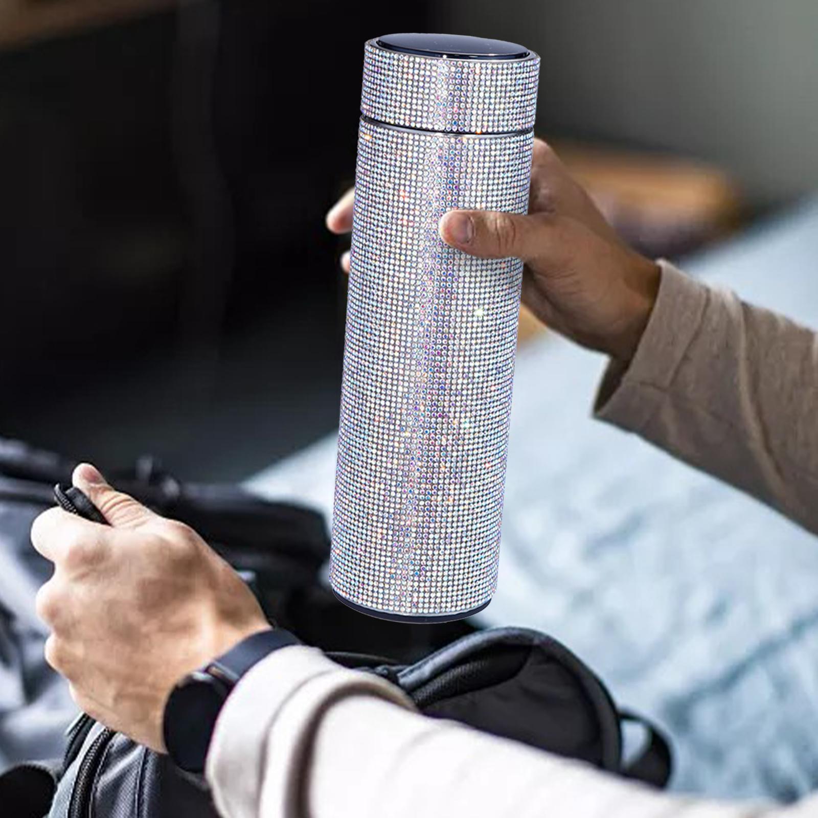 Portable Diamond Vacuum Flask 500ml Water Bottle Glitter Gift for Women