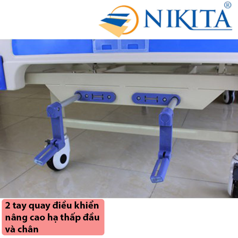 Giường bệnh y tế cao cấp đa chức năng - DCN03 chính hãng NIKITA - Chức năng nâng đầu - Nâng chân - Có chổ để bô