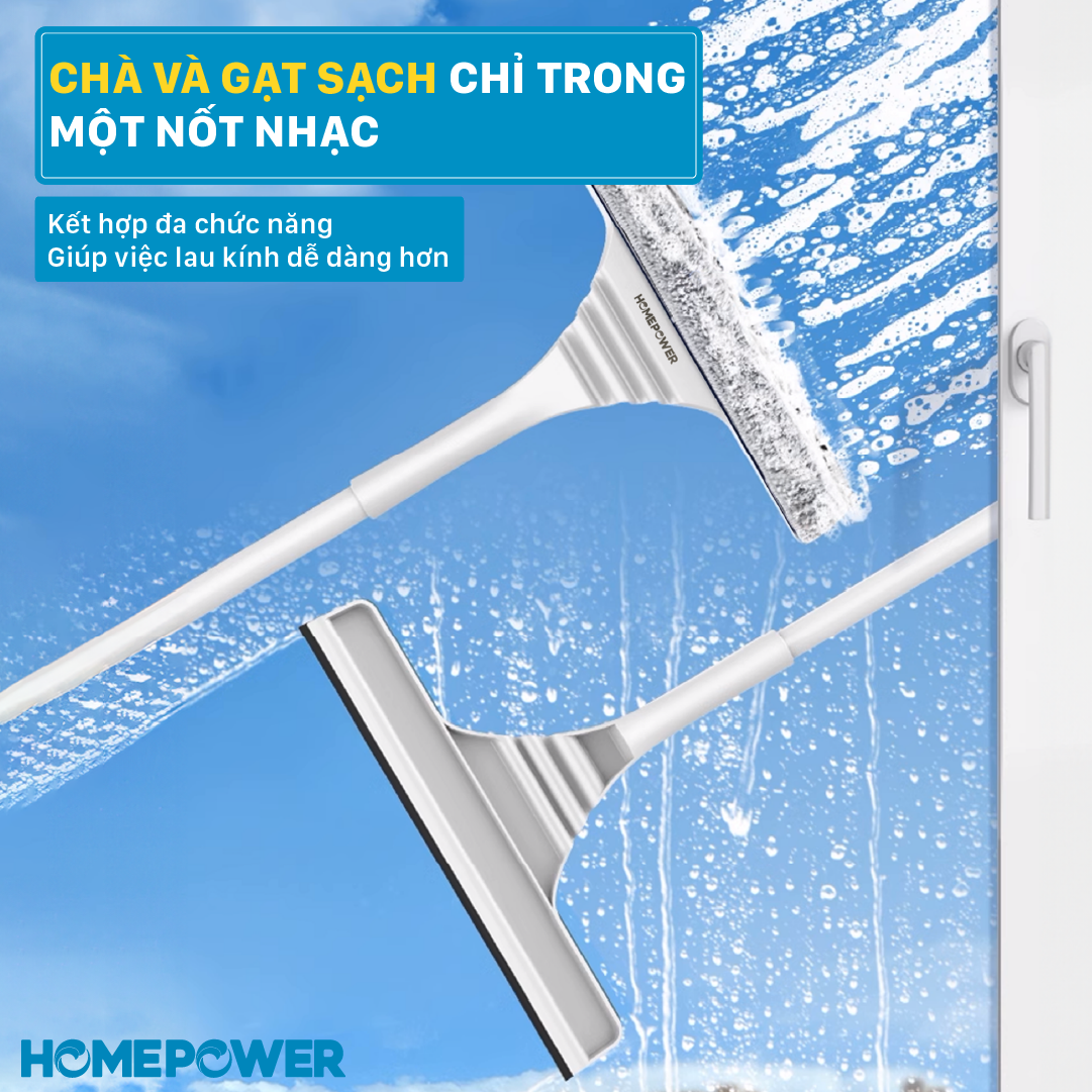 Cây Lau Kính Gạt Nước Homepower HK-01, Cây Gạt Kính Thông Minh Đầu Lau Đàn Hồi